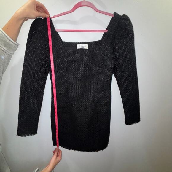 L’Academie REVOLVE The Estelle Black Tweed Mini Dress Size Small - Picture 15 of 15